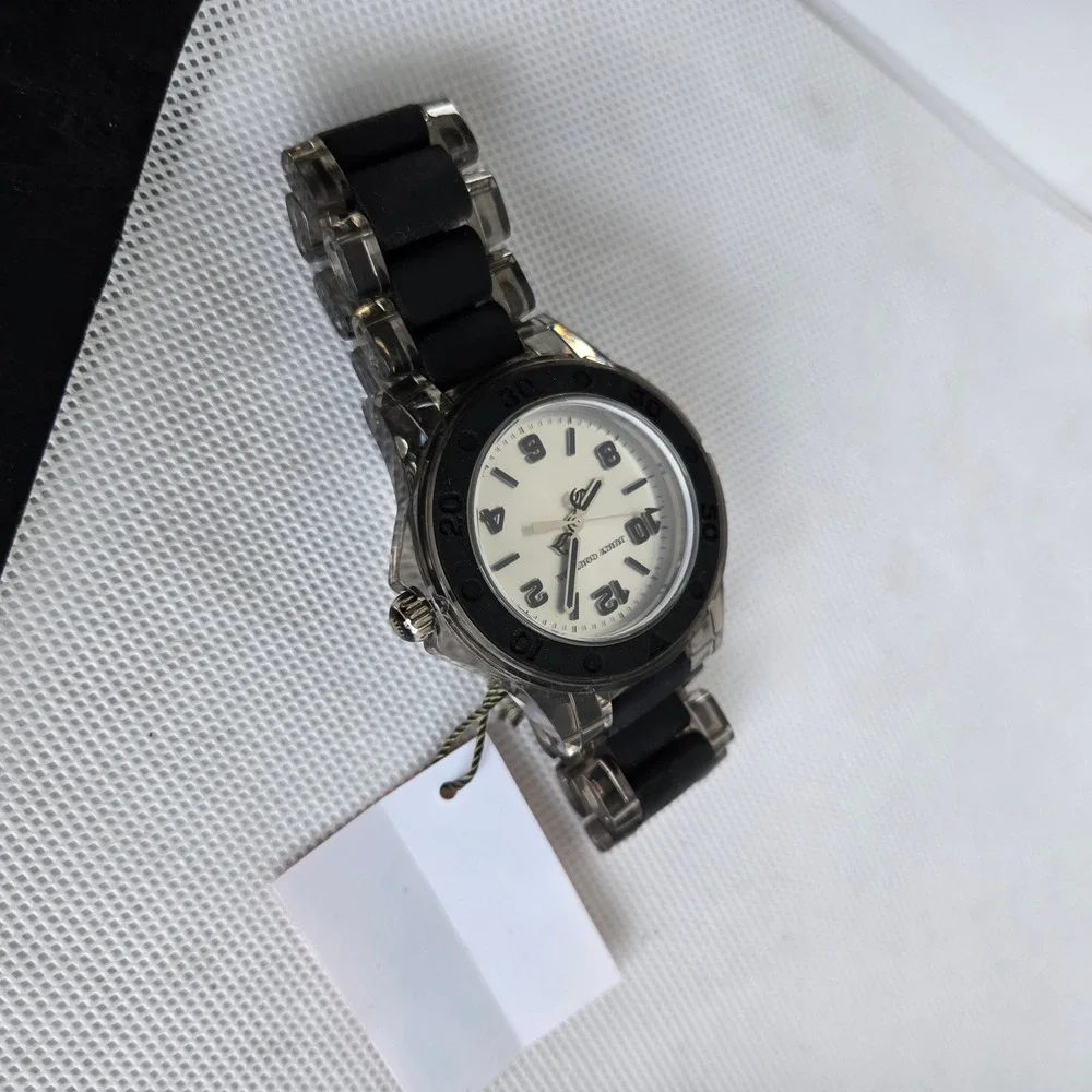 Juicy Couture Womens Rich Watch 1900870 Black Clear Link Band NWT 6.5